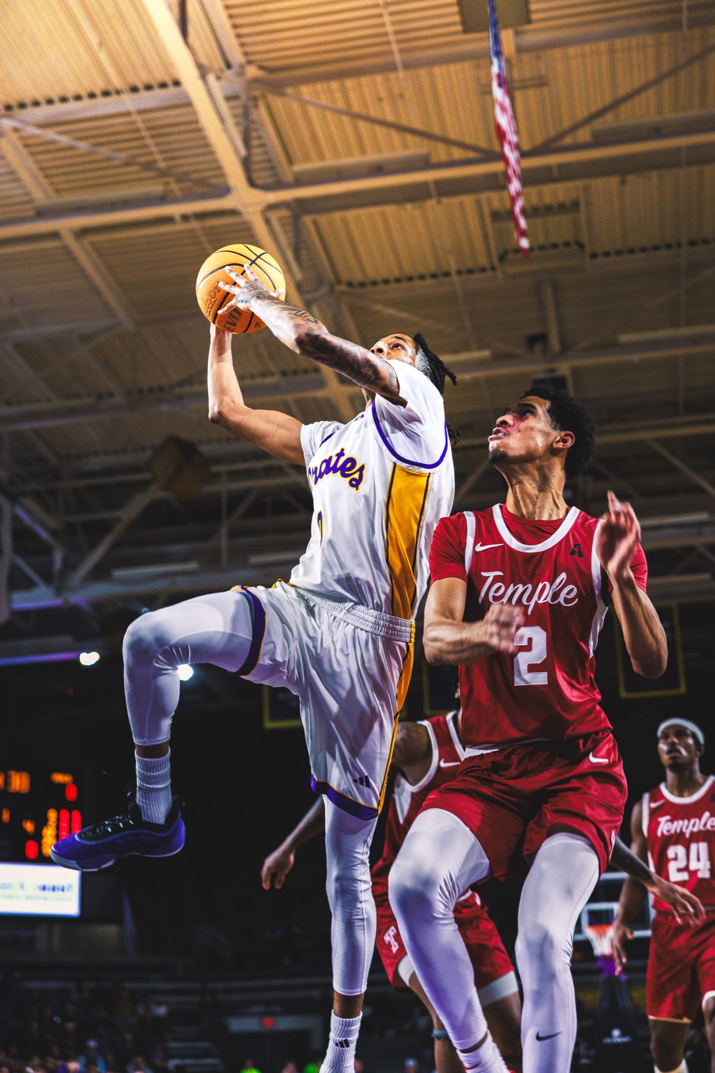 ECU guard driving through contact against Temple